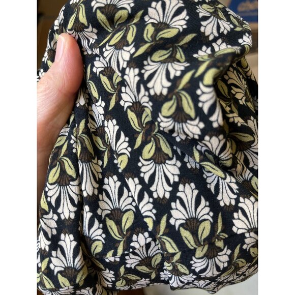 Tiana B Dress Black Green A-line Midi Comfy Fit Flare Preppy Fall Layers Women M - Picture 3 of 11